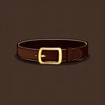 dark brown belt with gold buckle image